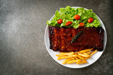 grilled and barbecue ribs pork
