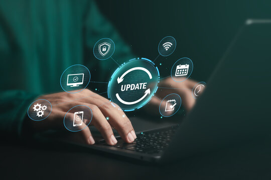 Update system concept. Upgrade software version on virtual screen.