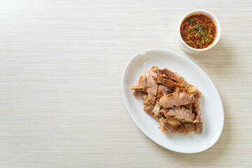 Grilled Pork Neck with Thai Spicy Sauce