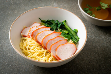 Barbecue Red Pork Noodles with Soup