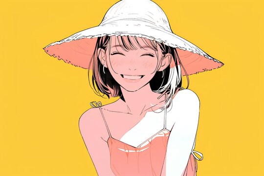 ポップでカラフルな女の子　AI生成