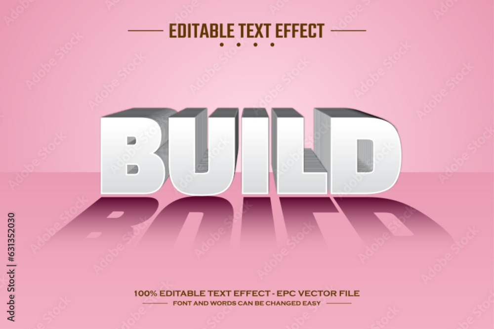 Poster build 3d editable text effect template