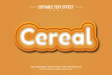 Cereal 3D editable text effect template