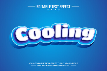 Cooling 3D editable text effect template