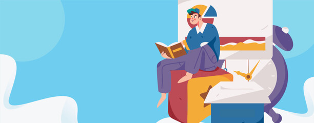 Business People Flat Vector Concept Operation Hand Drawn Illustration

