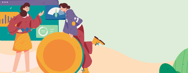 Business People Flat Vector Concept Operation Hand Drawn Illustration
