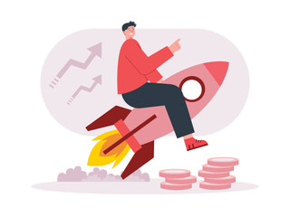 Social media marketing illustration. Marketing vector illustration. Marketing concept illustration. Digital marketing and promotion illustration. Men and women taking part in marketing activities.