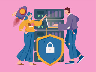 Business People Flat Vector Concept Operation Hand Drawn Illustration
