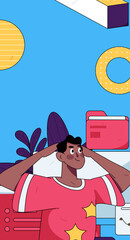 Business People Flat Vector Concept Operation Hand Drawn Illustration
