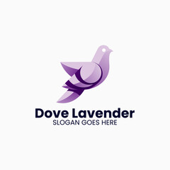 Vector Logo Illustration Dove Gradient Colorful Style