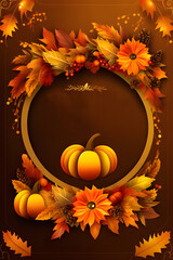 Naklejka na ściany i meble Thanksgiving day banner, autumn template,