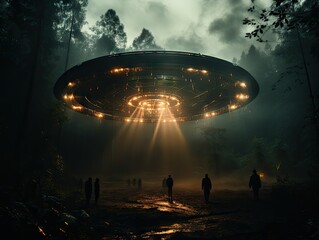 UFO Landing in Secluded Forest Area