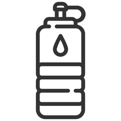 Water bottle outline icon on white background