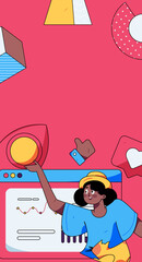 Business People Flat Vector Concept Operation Hand Drawn Illustration
