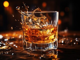 Close-Up Shot of Whiskey Being Poured into a Glass