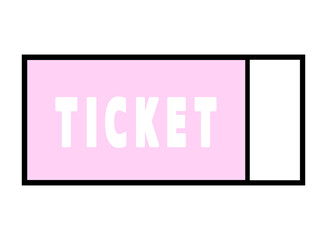 シンプルなチケットの　右に縦線　ピンク