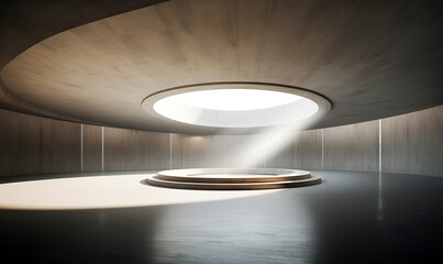 3D rendering empty concrete open space interior 