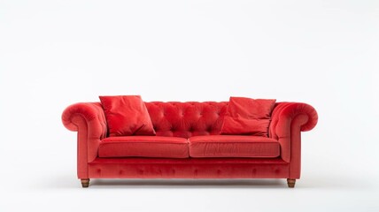 red plush sofa