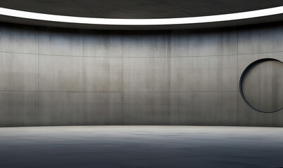 3D rendering empty concrete open space interior 