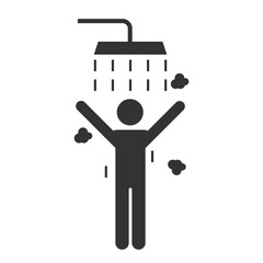 Vector illustration of shower icon in dark color and transparent background(PNG).