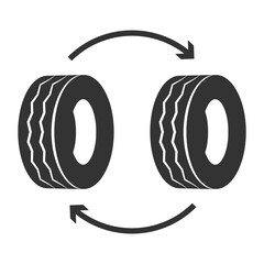 Vector illustration of change tires icon in dark color and transparent background(PNG).