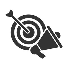 Vector illustration of announcement targets icon in dark color and transparent background(PNG).