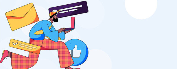 Business People Flat Vector Concept Operation Hand Drawn Illustration
