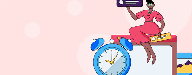 Business People Flat Vector Concept Operation Hand Drawn Illustration
