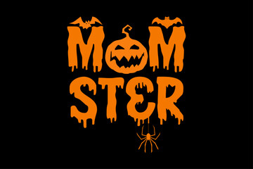 Mom Ster Funny Halloween T-Shirt Design © Minhaj Graphix