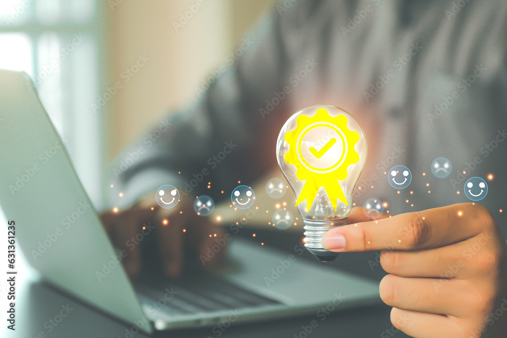 Aufkleber Customer service satisfaction survey feedback for business review rating and best service or finance digital marketing poll or user comment concepts.