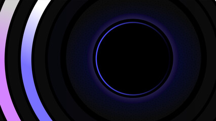 Artistic repeating circles with glowing gradient dark night luxury geometric background