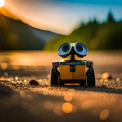 3d render of a person watching the sunset