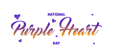 National Purple Heart Day on August 7. Holiday concept. Template for background, Web banner, card, poster, t-shirt with text inscription.