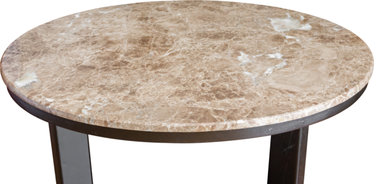 Marble stone table top isolated on white background for product display