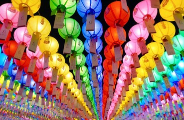 Colorful lanterns in Seoul, Korea.
