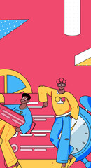 Business People Flat Vector Concept Operation Hand Drawn Illustration
