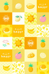 Free vector yellow fruit pattern