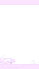 16:9 シンプルなテーブルとハートのフレーム♪PNG