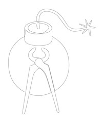 One continuous line of Bomb with Pliers. Thin Line Illustration vector concept. Contour Drawing Creative ideas.