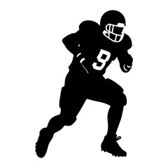 American Football Player Silhouette vector, Vector silhouette of A American footballer