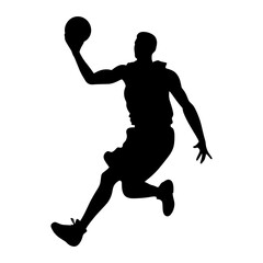 Fototapeta na wymiar Basketball Player Vector silhouette, Black silhouette of Basketball player