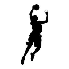 Basketball Player Vector silhouette, Black silhouette of Basketball player