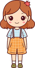 Girl, Cute, Cute girl color vector illustration