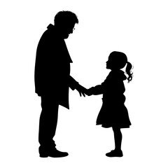 Grandparents Day silhouette Vector, Vector Silhouettes of elderly people with children
