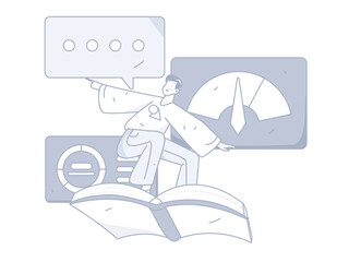 Business People Flat Vector Concept Operation Hand Drawn Illustration
