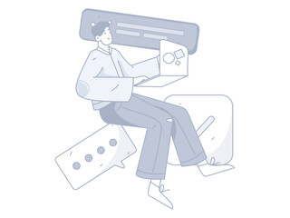 Business People Flat Vector Concept Operation Hand Drawn Illustration
