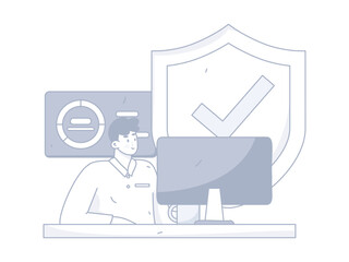 Business People Flat Vector Concept Operation Hand Drawn Illustration
