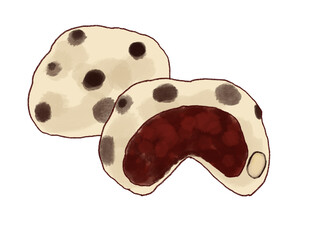 塩豆大福のイラスト