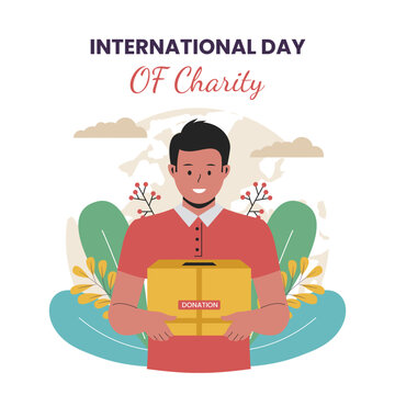 International day of charity day concept. Flat vector illustration isolated on white background