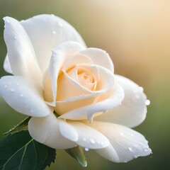 Fototapeta na wymiar white rose with water drops